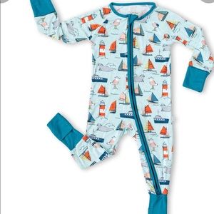 Little Sleepies Set Sail bamboo onesie. Newborn.